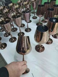 Usługa powlekania PVD na szklanym świeczniku, wyroby szklane Powłoki dekoracyjne przez powlekanie PVD